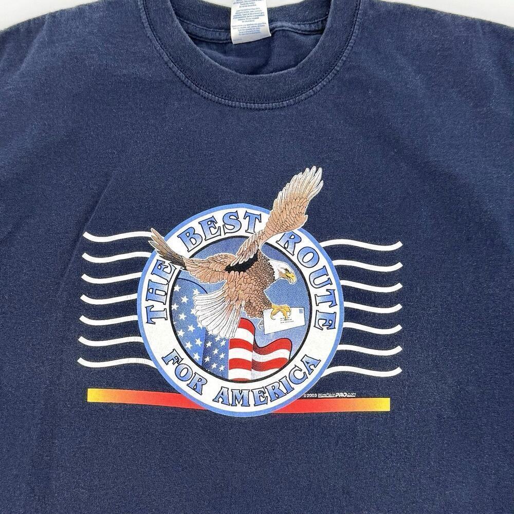 Vintage Y2K Old Hickory Post Office T Shirt Adult Large Blue American US Mail - Picture 5 of 8